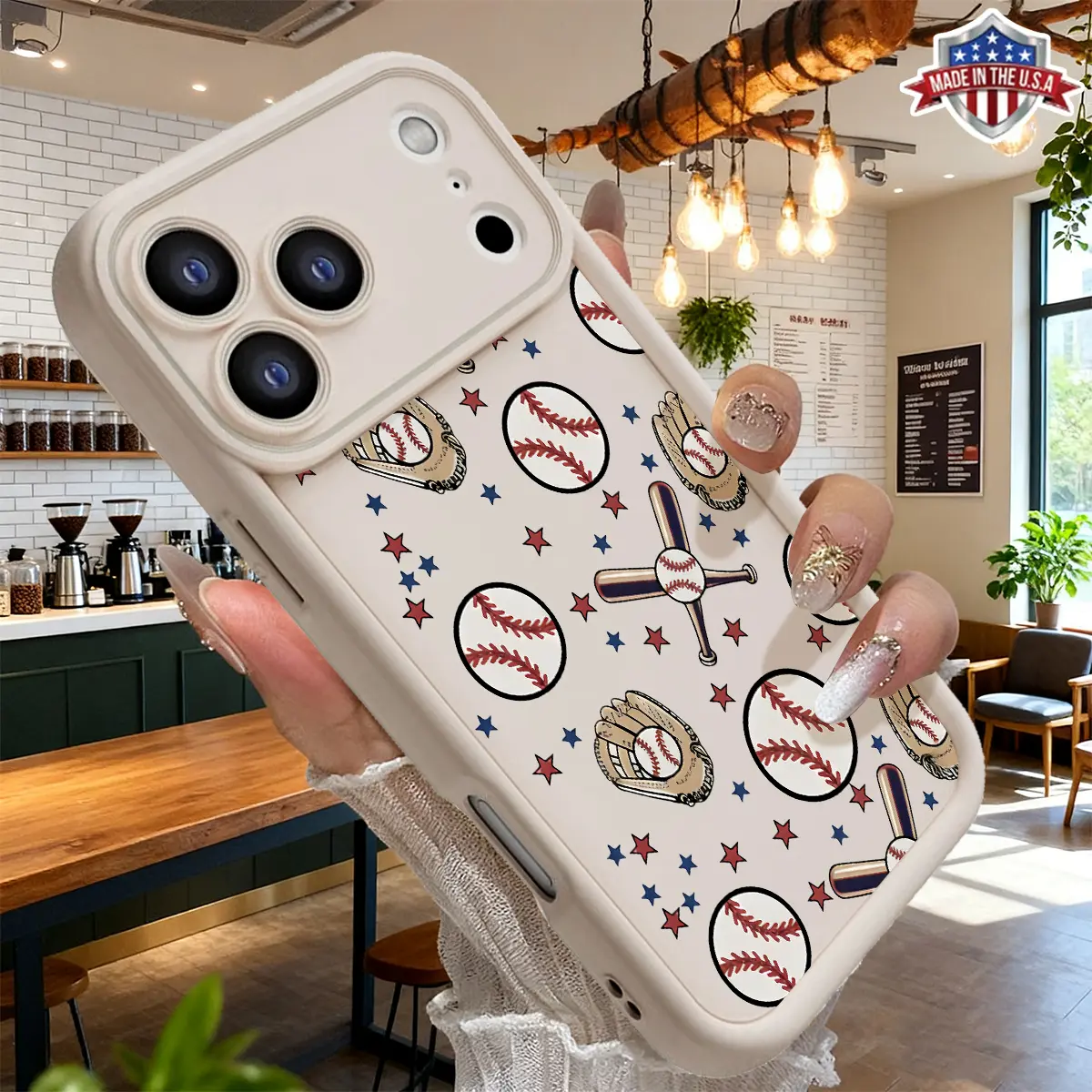 Cute Baseball Sports Pattern Smartphone Casing for iPhone 17,16,15,14 Pro Max,13,12,11,XR,XS Plus,Air - Slim,Lightweight,Shockproof,Anti-Drop,Durable TPU Cover for Handheld Cellphone Devices
