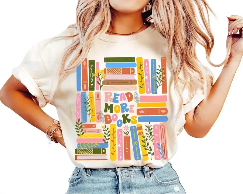 Comfort Colors Read More Books Shirt, Teacher Librarian Gift, Teacher T-Shirt