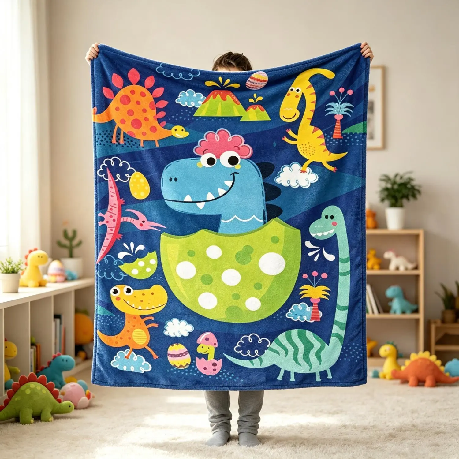 Dinosaur Throw Blanket Dino Pattern Blanket Cozy Soft Nursery Blanket Perfect Gift For Dinosaur Lover