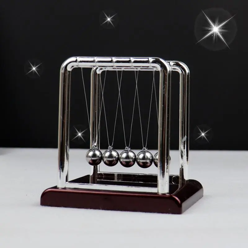 Newton's Balanced Steel Ball Pendulum - Physical Science Toy Demonstrating Energy Conservation, High-Quality Materials, Outstanding Texture, House Decoration, Decompression Fun Office Desktop Statue for Holiday Gifting, Balance Pendulum