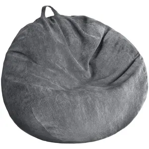 Stuffed Animal Storage Bean Bag Chair Cover (No Filler) Washable Ultra Soft Corduroy Bean Bag Cover for Organizing Plush Toys or Textile, Sack Bean Bag for Adults, Teens
