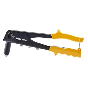 ToolPro Black Rivet Tool - Heavy Duty, Professional Riveting Tool for Suspended Ceiling and Metalwork Projects, Yellow Rubber Handles for Secure Grip Hardware Industrial