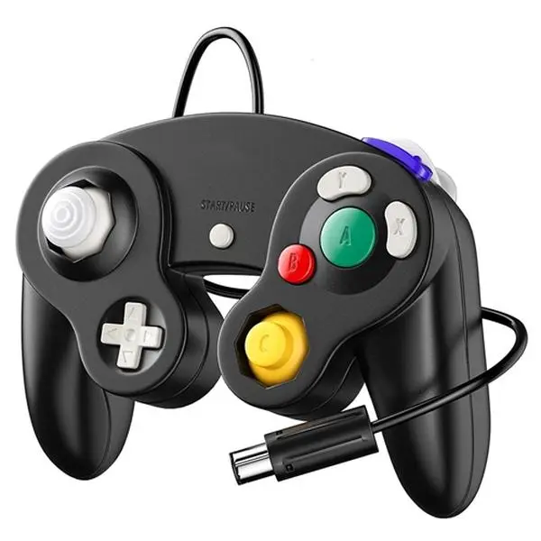 Wired Shock Game Controller Gamepad, Gaming Accessory Compatible with Nintendo Wii, Gamecube Console, Accessories