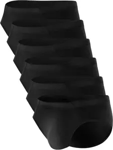 BAMBOO COOL BREATHABLE BRIEFS Soft & Comfortable Underwear for Men 6 Pack Black Bamboo Material Cool Breathable Everyday Wear