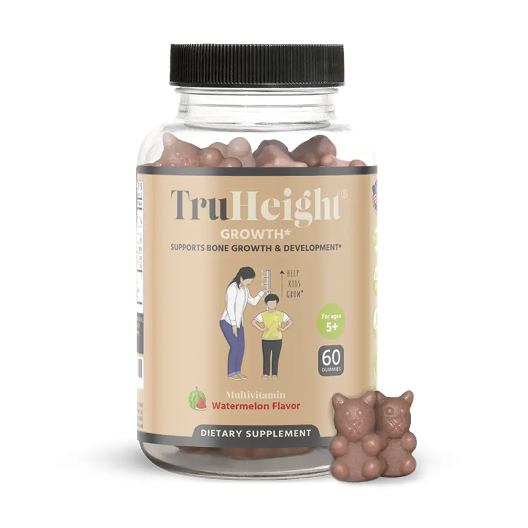 TruHeight Growth Gummies (Watermelon) Natural Growth & Development Supplement for Kids & Teens - Endorsed by Pediatricians - Vitamin D, K, Calcium & A
