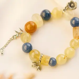 Handmade Natural Gemstone Bracelet – Genuine Citrine & Natural Stone Jewelry for Women