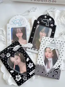 Kpop Photo Card Holder Y2K Style, Cute Keychain, Bus Card Case & ID Badge Holder, PVC Material, Ideal for Fans & Students, Storage Display Bag