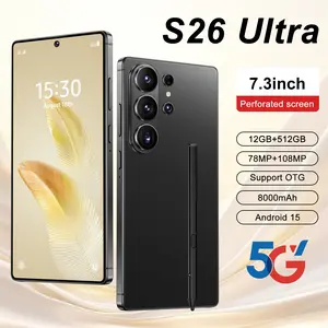 2026 S26 Ultra 5G Smartphone: 12GB+512GB, Android 15, 8000mAh Large Battery, 78MP+108MP HD Camera, 6.99" Display, Built-in Stylus, Unlocked with Case
