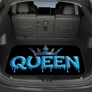 One Piece Universal Cargo Mat Featuring Graffiti Blue Crown Design, Suitable for Suvs, Sedans, Or Crossovers, Practical for Family Trips, Business Deliveries, Outdoor Camping Equipment, Car Accessories
