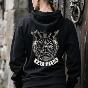 Valhalla Viking Hoodies Norse Warrior Sleeveless Shirt for Men Gift For Him Dad Gift Men's Shirt Pure Cotton Cartoon Print Soft Breathable Fashionable Streetwear