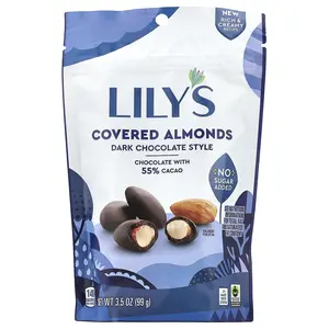 Lily's Sweets Covered Almonds, Dark Chocolate Style, 3.5 oz (99 g)