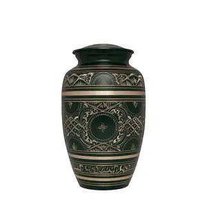 Irish Green Funeral Urn - Cremation Urn for Human Ashes - Hand Made Brass - Suitable for Cemetery Burial- Large Size fits Remains to 200 lbs