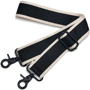 Adjustable Replacement Wide Crossbody Bag Purse Shoulder Strap With Silver Hardware
