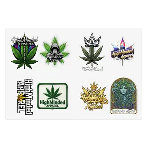 Cannabis Leaf Sticker Sheet — HighMinded Apparel Decal Pack (8pcs)