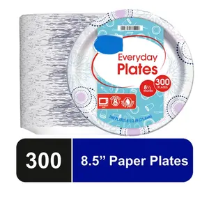 Everyday Plates Disposable Paper Plates 8.5 Inch 300 Count Eco Friendly & Convenient for Everyday Use