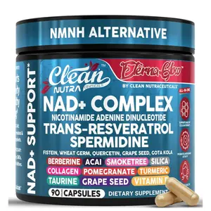 Clean Nutra Trans-Resveratrol, Spermidine & Quercetin for NAD+ Support & Cellular Vitality - Eterna Glow