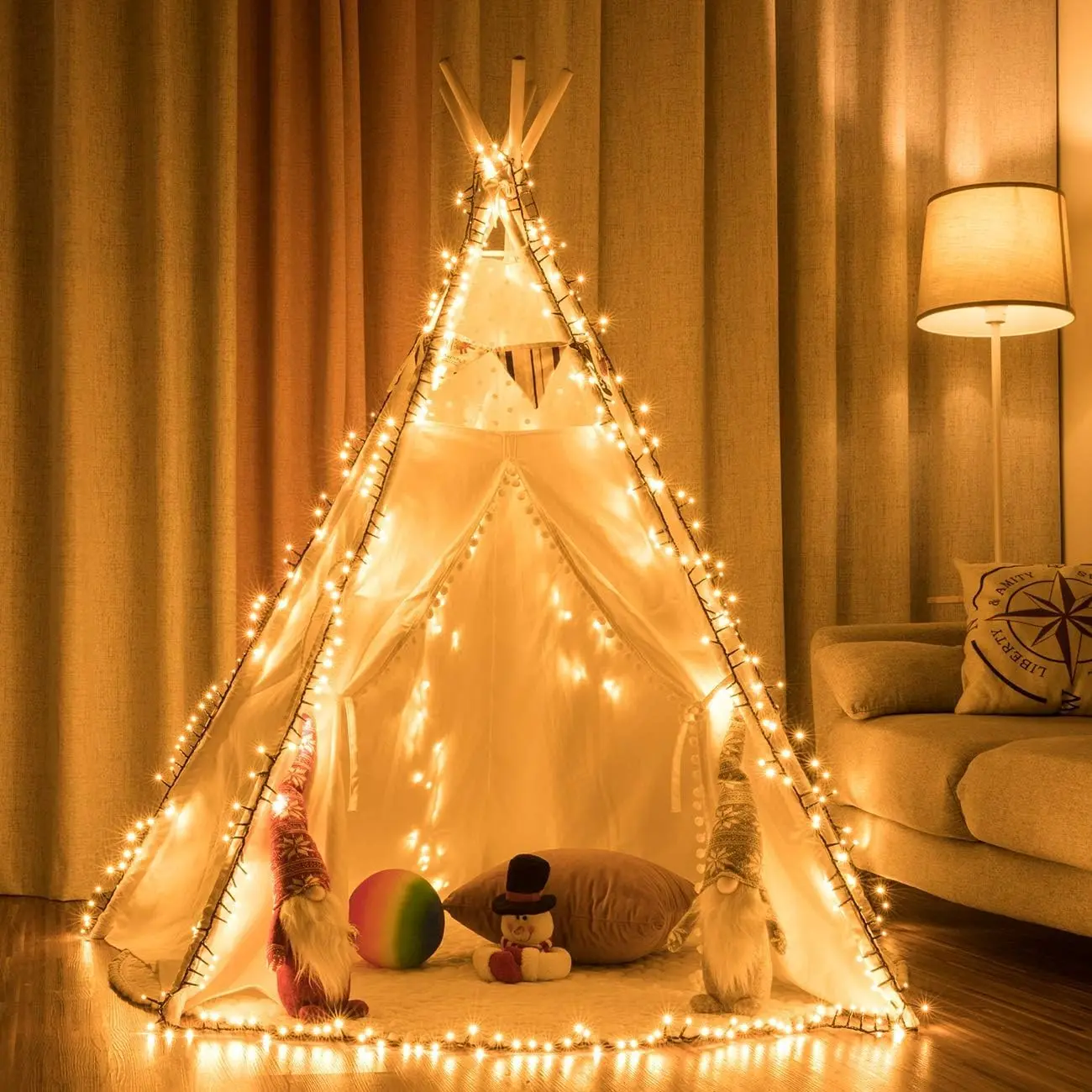1000 LED 82 ft Christmas Cluster Lights Christmas String Lights Decoration Lights for Xmas Home Garden Wedding Party Xmas Tree Bedroom Indoor Outdoor Decor (1000, Warm White)