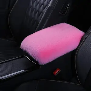 [Soft Plush Armrest Pad]Soft Furry Plush Armrest Box Pad Cover - Universal Car Accessories Center Console Box Armrest Pad