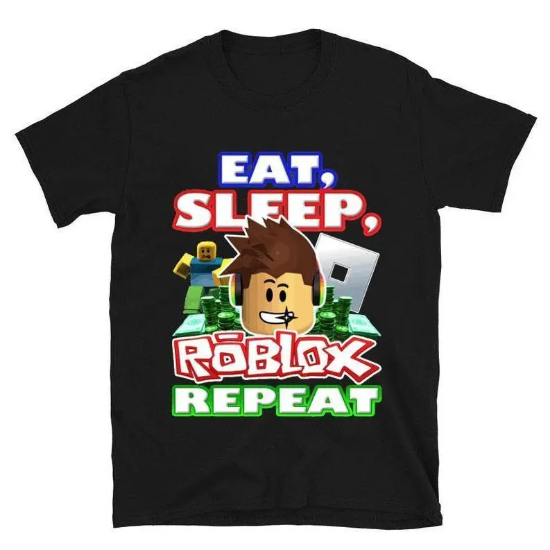 Men's Graphic T-Shirt - Casual Short-Sleeve Streetwear Top with "Eat Sleep Game Repeat" Pop Culture Gaming Print, Shortsleeve, Menswear, Tshirt, Round Neck