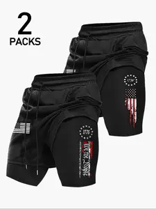 Men's Letter Print Drawstring Waist Shorts, Regular Fit Casual Fashion Basketball Shorts for Summer, Men's Bottoms for Daily Wear, Streetwear Sports Shorts