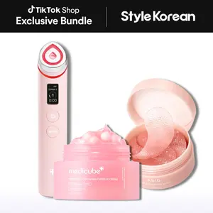 [StyleKorean] Pink Glow Booster Trio Set (Medicube Age-R Booster Pro, PDRN Collagen Capsule Cream, Abib PDRN Retinal Eye Patch)