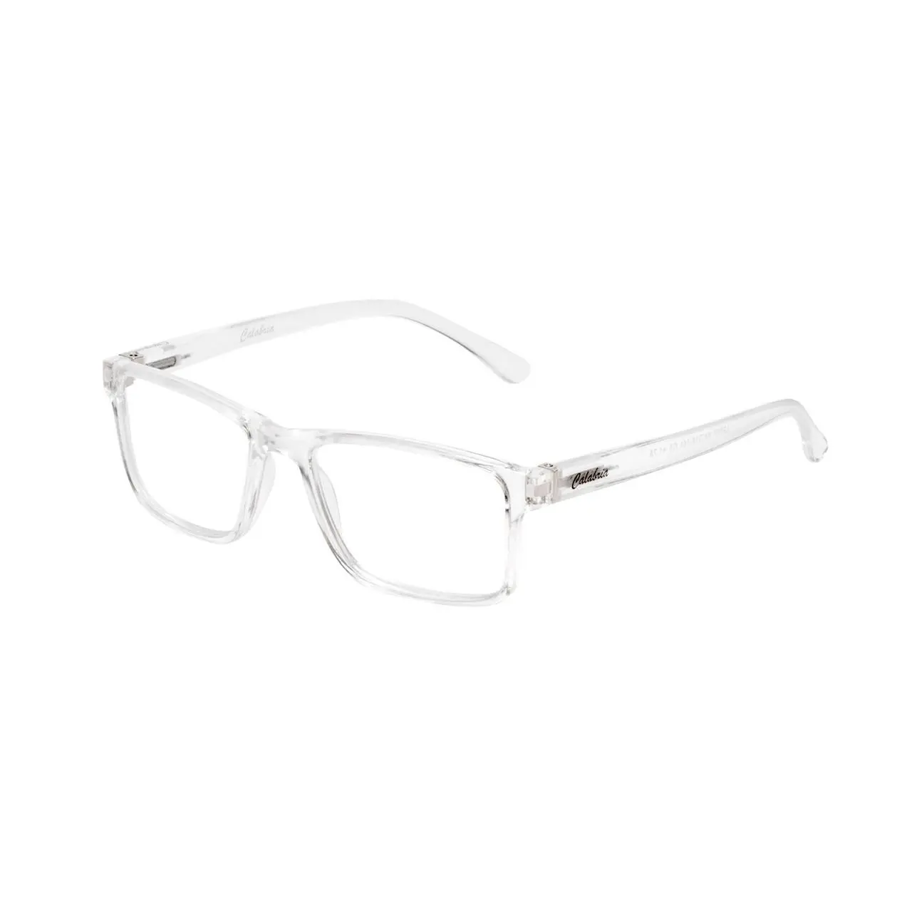 Calabria L2007-C3 Unisex Full Rim Designer Reading Glasses in Crystal Clear 54mm