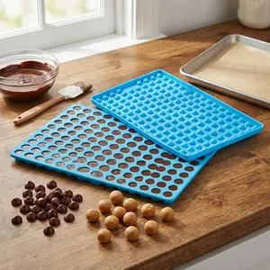 1/2pcs 148 Hole Mini Round Silicone Mold, Hemisphere Chocolate Gummy Candy Mold, Pet Snack Making Mold, Food Grade Silicone Material
