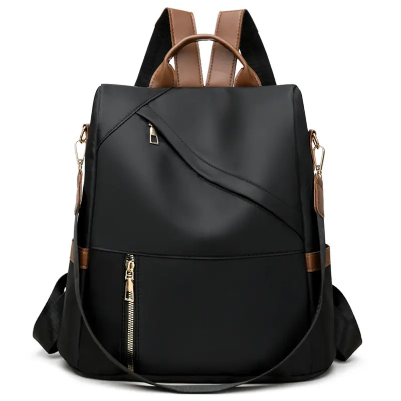 Unisex Minimalist Classic Nylon Backpack - Multi-Pocket Durable Nylon Daypack, Casual School Bookbag for Daily Commute, Campus Activities, Travel Use
