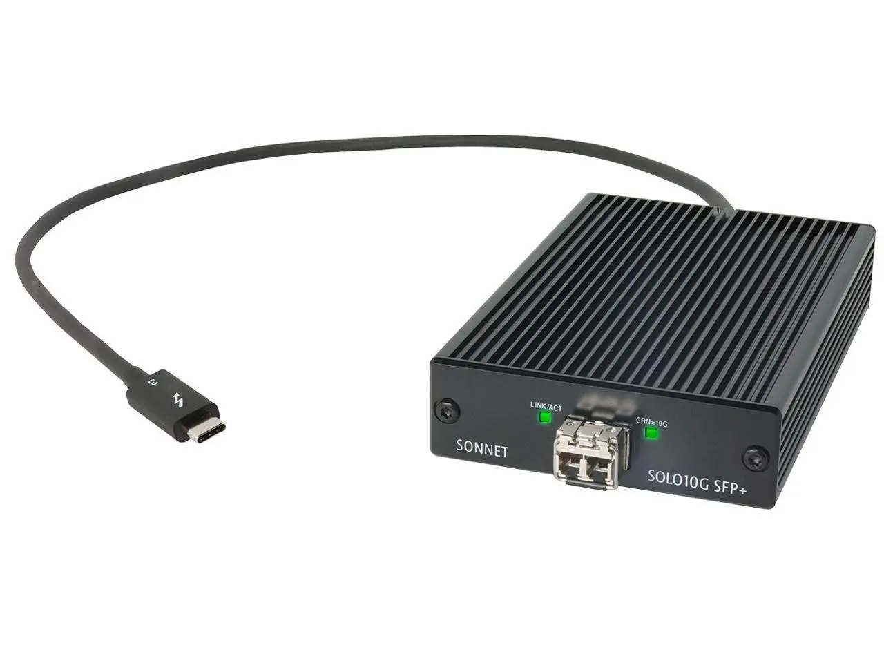 Solo10G SFP+ 10 Gigabit Ethernet Thunderbolt 3 Adapter with Short-Range SFP+ Transceiver