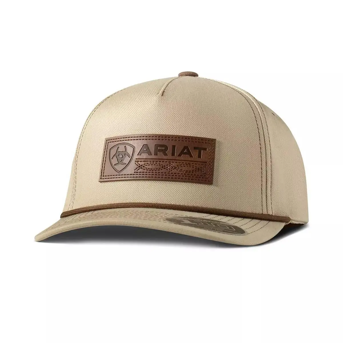 Ariat Unisex Faux Leather Khaki Snapback Hats
