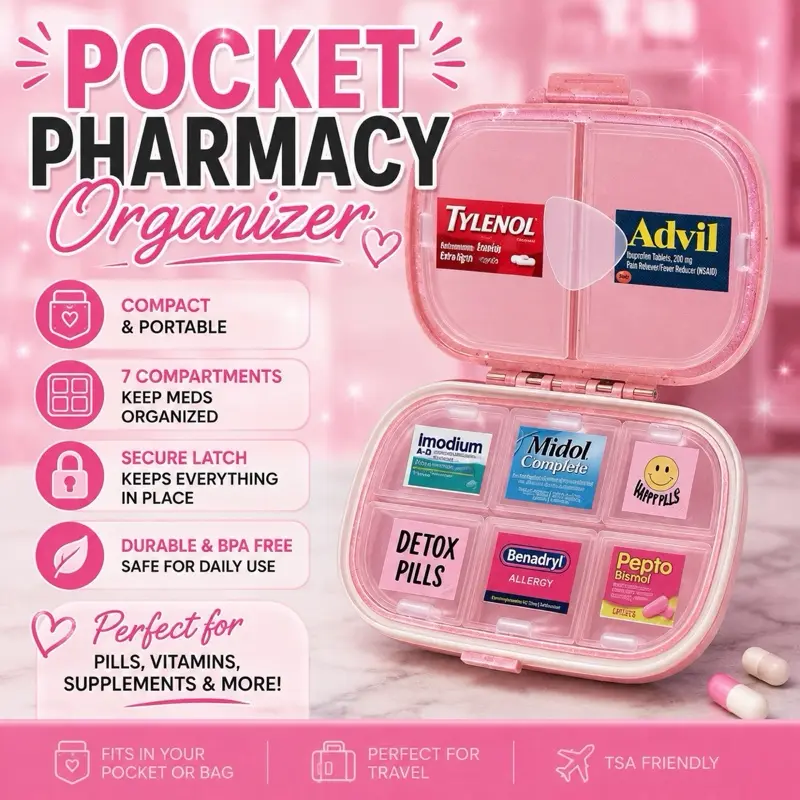 Pocket pharmacy with labels