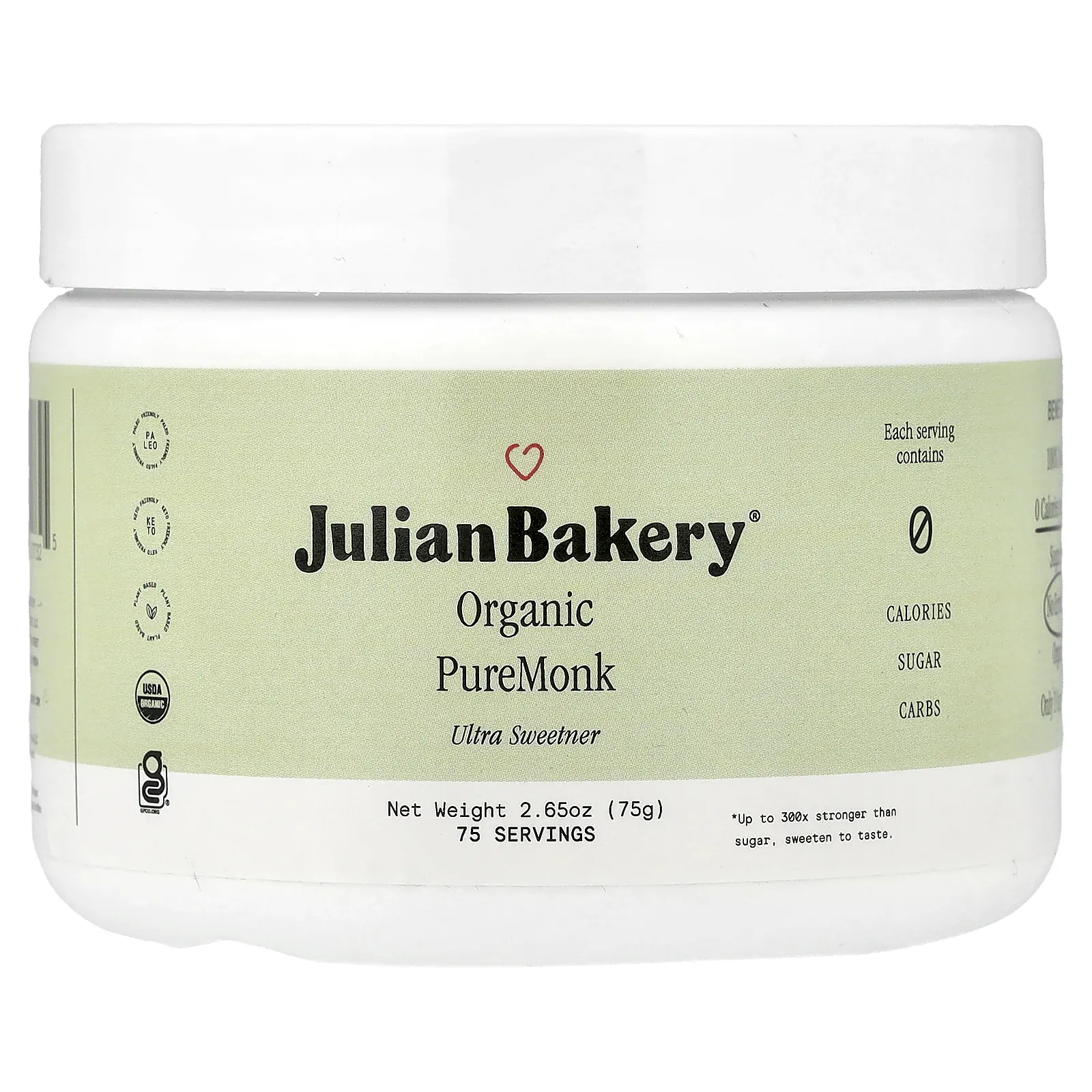 Julian Bakery Organic PureMonk Ultra Sweetener, 2.65 oz (75 g)