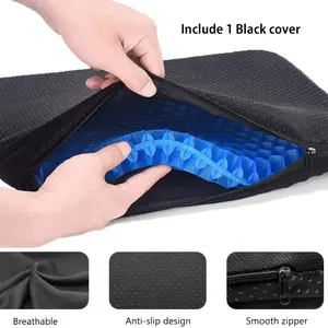 12-Hour Comfort, Breathable Blue Honeycomb Memory Foam Seat Cushion - Soft & Comfortable Lumbar Support for Office, Car, and Recliner Chairs, Office Comfort|Honeycomb Design|Breathable Material