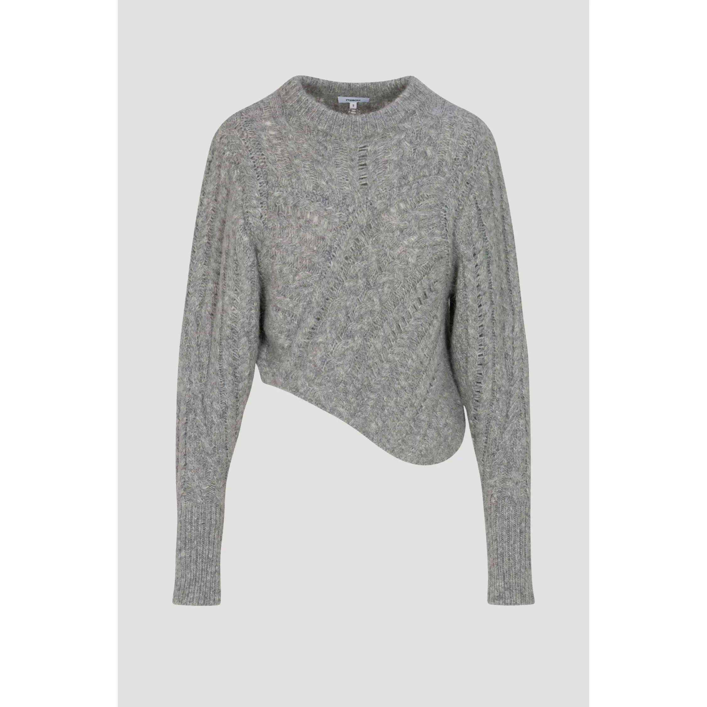 CLARKE CABLE KNIT SWEATER - GREY