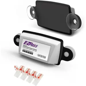 EZ Pass Holder, IPass Holder/Toll Pass Holder for   States/Toll Pass Windshield Mount/Easy to Install and Remove/with 4 count Toll Pass Mounting Strips/UV-Protective (Black, 1 Pack)