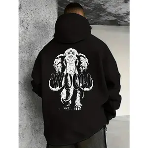 BDHJYDB EDM Wooli 2 Men's & Women's Heavyweight 180gsm Cotton Hoodie - Woolly Mammoth & WOOLI Graphic Print Pullover, Kangaroo Pocket, Unisex Casual Sweatshirt for Game Day, Urban Streetwear, Machine Was Men's Graphic Hoodie Casual Polyester Knit Fabric