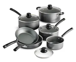 Primaware Non-stick Cookware Set, 10 Piece Ceramic Glass Lids Handles