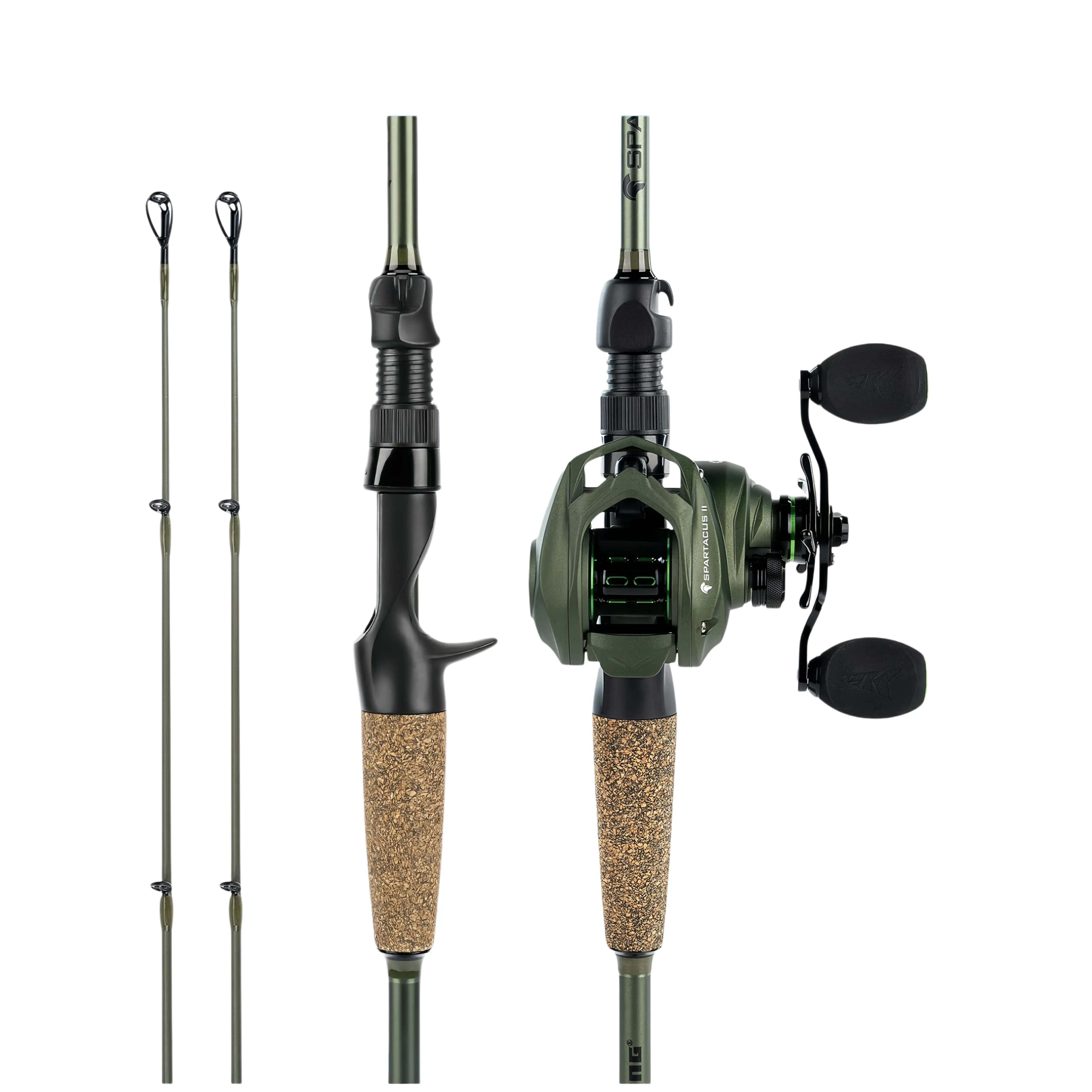 【Summer Wins】 KastKing Spartacus II Twin-Tip Fishing Rod and Reel Combo, Casting Combo, Fishing Poles and Reels Combo, KastFlex IM6 Graphite Blanks, 2-Piece Rods with Extra Tips SummerVibes