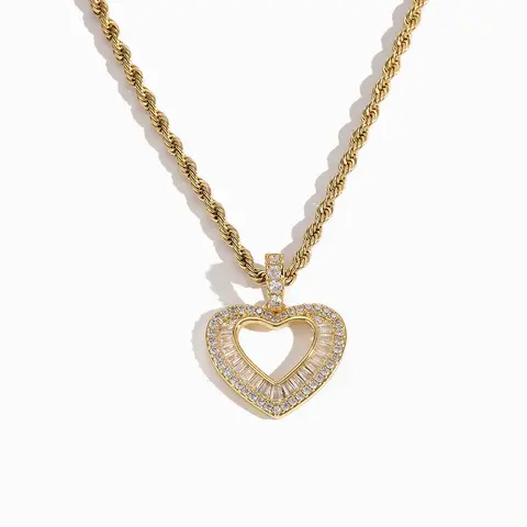【Gift for Women】14K Gold Plated Heart Necklace for Women Love Heart Pendant Necklace for Girls