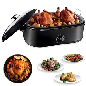 16 Qt Electric Roaster Oven for Turkey, 1450 Watts Roasters with Advanced Temperature Control (150-450°F), Self-Basting Lid, and Stainless Steel Rack for Easy Cooking and Serving  Christmas Gift