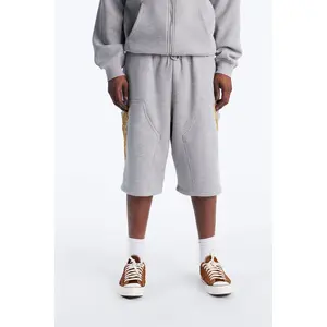 Baggy Rogue Sequin Applique Sweatshort - Grey