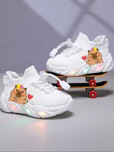 New Kids Casual Fashion Non-Slip Wear-Resistant Sole Comfortable Breathable Outdoor Indoor Walking Running Luminous LED Sports Shoes Casual Trainers