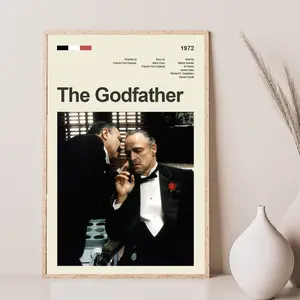 Mid Century Modern The Godfather Movie Poster, Retro Movie Print, Modern Vintage Movie Posters