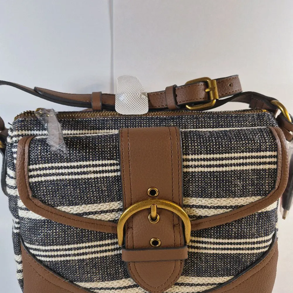 Natural Stripe Scarlet Crossbody Bag (Rosetti Design)