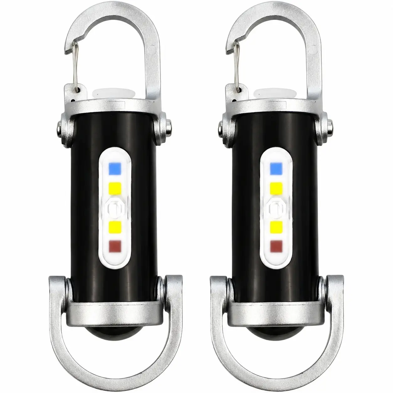 2 PCS USB Rechargeable Type-C Compact LED Keychains - Built-in EDC Flashlight, Super Bright, 3 Lighting Modes, Waterproof, Light Up - for Hiking/Light Outdoor Use, Built-In Flashlight Keychains