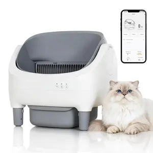 Automatic Self-Cleaning Cat Litter Box, Open-Top, Ultra-Quiet Odor-Free, Large 10.5L Sealed Bin, Safety Sensors, APP & WiFi Control, for Multiple & Large Cats