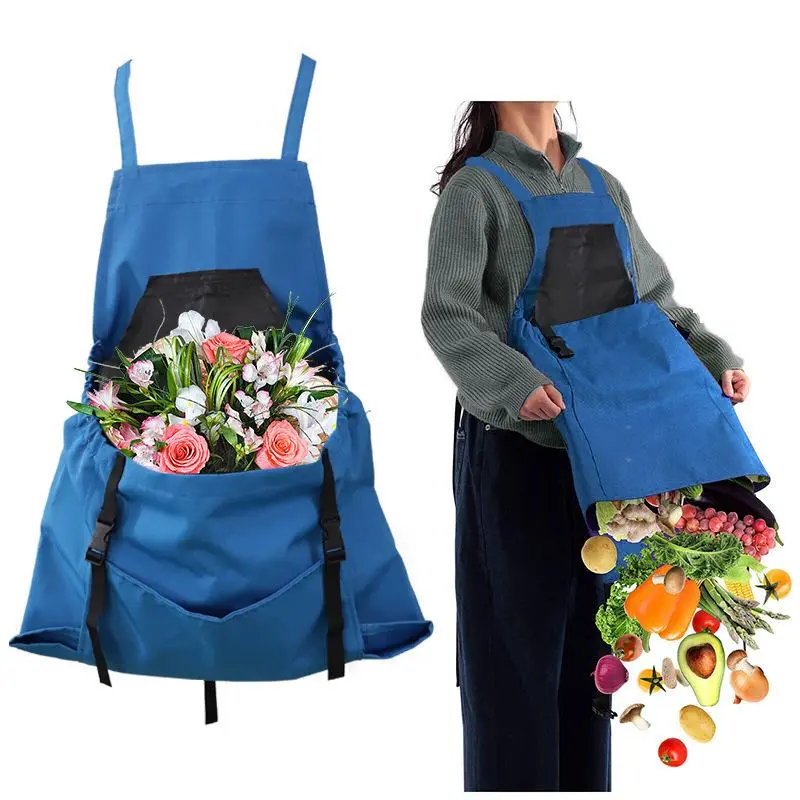 Gardening Apron, Large Pocket Apron for Gardening, Quick Release Collection Tool Backpack, Perfect Pickers Utility Apron, Dirt Resistant Apron, Aprons with Pockets, Pocketed Aprons