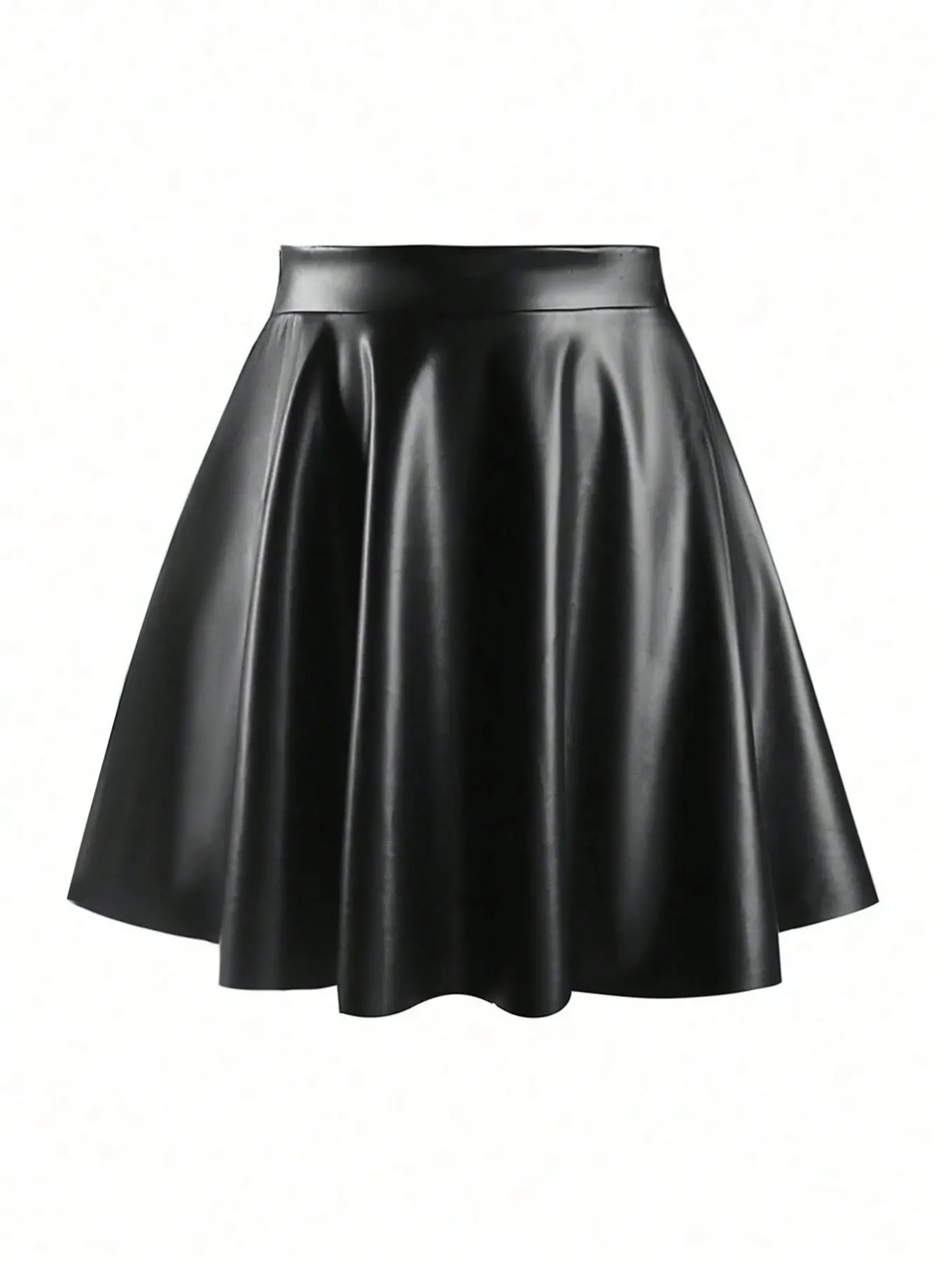 Women's High Waist Flared Mini Skirt Solid Black A-Line Pleated Short Skirts Sleek Dark Feminine Aesthetic Night Out Party Clubwear Edgy Chic Y2K Minimalist Casual Daily Outfits Spring