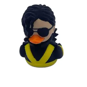 TheDuckDude Moonwalker Duck 3D Printed Collectible Statue Bobblehead - 3D Printed Stuff, Smooth Lightweight Desktop Art Ornament, Dashboard & Room Decoration Ornaments