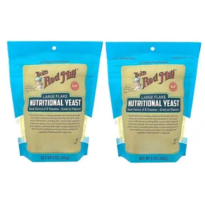 Bob's Red Mill Large Flake Nutritional Yeast 5 Ounce Pack of 2 Vegan Parm Cheese Replacement Gluten Free High in B Vitamins - Flavor